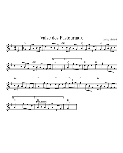 Valse des Pastouriaux (Version 2) sheet music preview