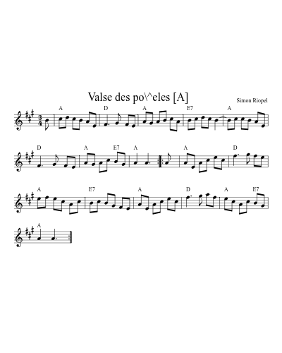 Valse des po\^eles   [A] sheet music preview
