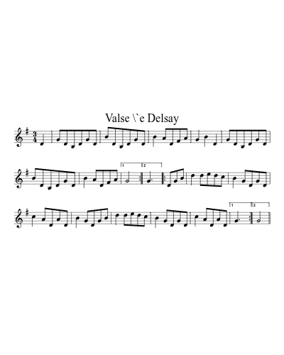 Valse \`e Delsay (Version 2) sheet music preview
