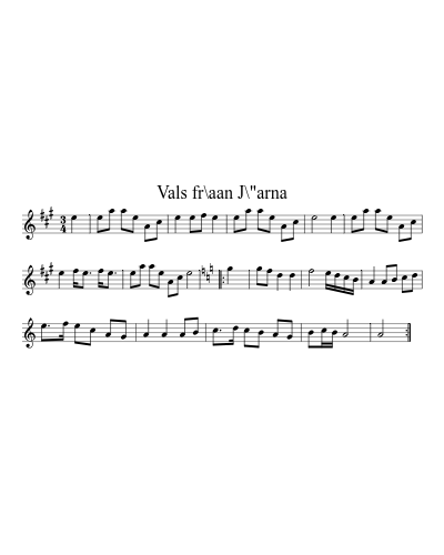 Vals fr\aan J\"arna (Version 2) sheet music preview