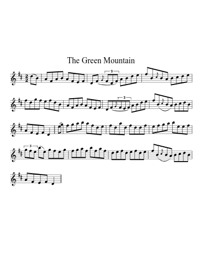 The Green Mountain (Version 2) sheet music preview