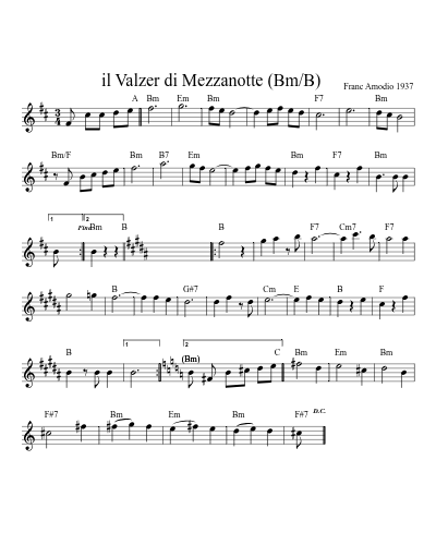 il Valzer di Mezzanotte    (Bm/B) (Version 2)