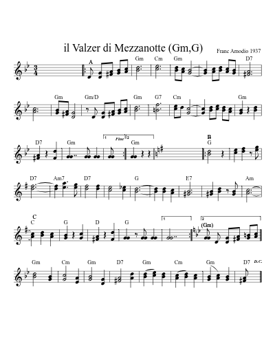 il Valzer di Mezzanotte    (Gm,G)