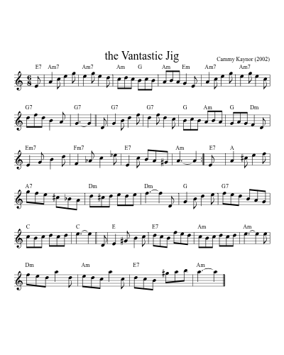 the Vantastic Jig sheet music preview