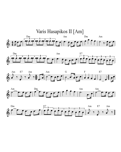 Varis Hasapikos II  [Am] (Version 2)