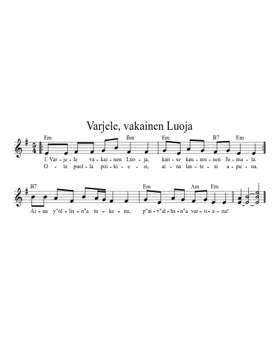 Varjele, vakainen Luoja (Version 3)
