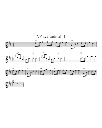 V\"ava vadmal II