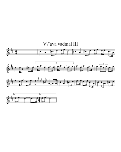 V\"ava vadmal III