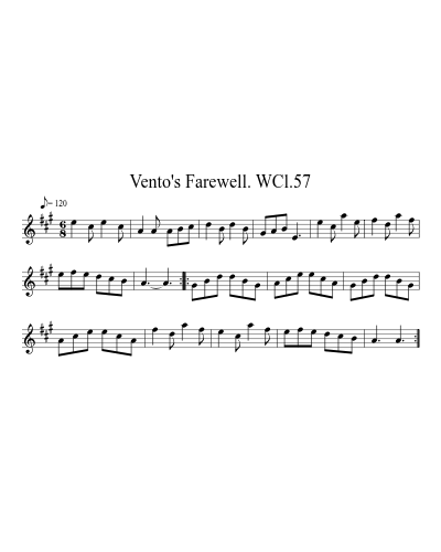 Vento's Farewell. WCl.57