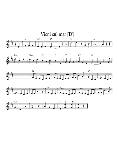 Vieni Sul Mar    [D] (Version 4)