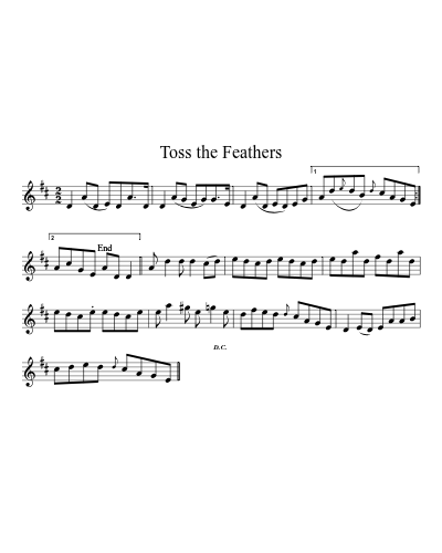 Toss the Feathers (Version 6) sheet music preview