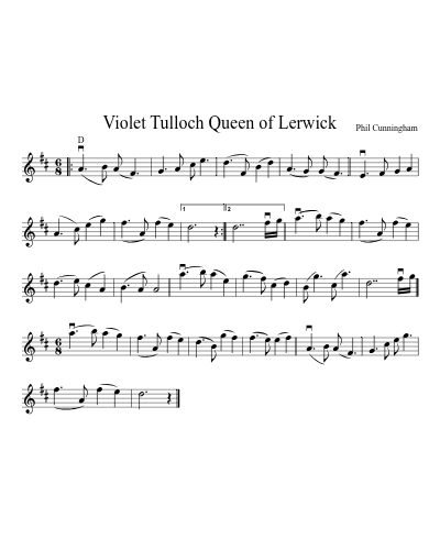 Violet Tulloch Queen of Lerwick sheet music preview