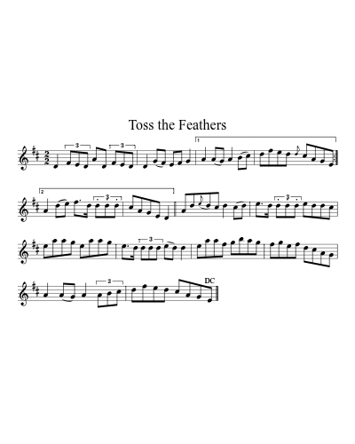 Toss the Feathers (Version 7) sheet music preview