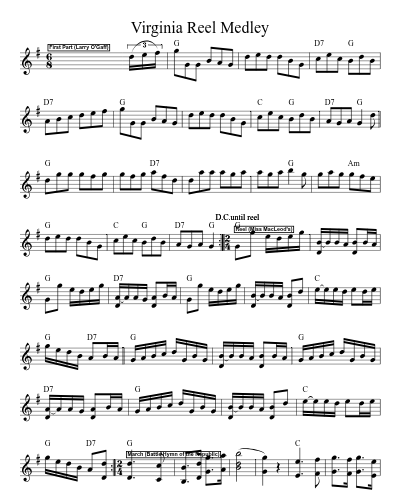 Virginia Reel Medley (Version 2) sheet music preview