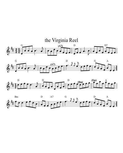 The Virginia reel (Version 3) sheet music preview
