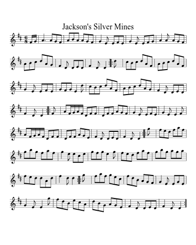 Jackson's Silver Mines sheet music preview