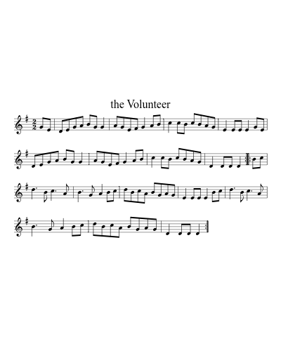 the Volunteer sheet music preview