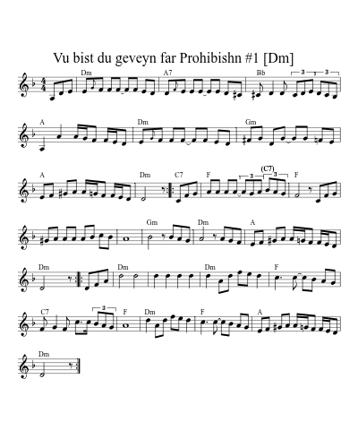 Vu bist du geveyn far Prohibishn #1    [Em]