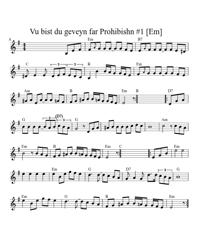 Vu bist du geveyn far Prohibishn #1    [Em] (Version 2)