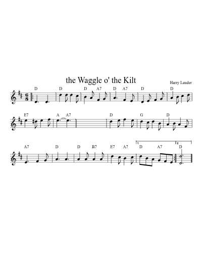 the Waggle o' the Kilt sheet music preview
