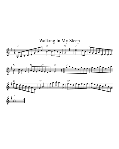 Walking In My Sleep sheet music preview
