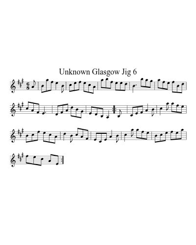 Unknown Glasgow Jig 6 sheet music preview