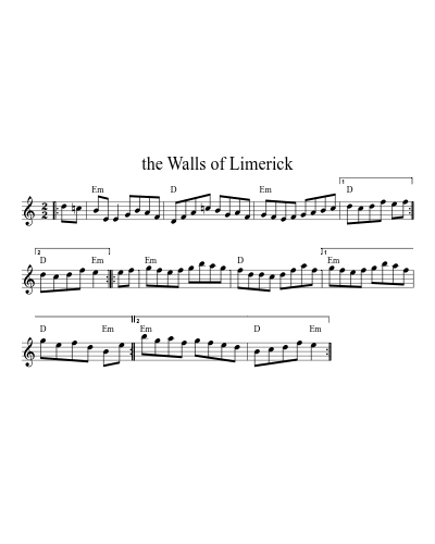 The Walls of Limerick (Walls Of Limerick) sheet music preview