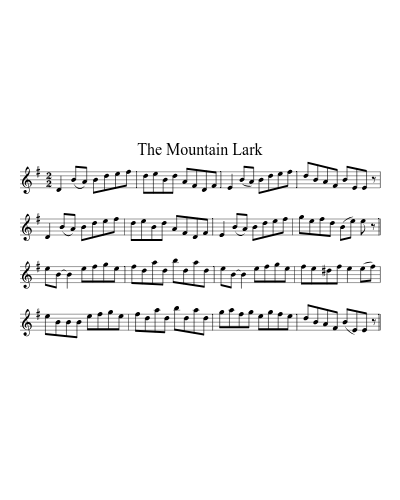 The mountain lark (Version 2) sheet music preview