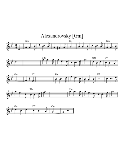 Alexandrovsky [Gm] sheet music preview