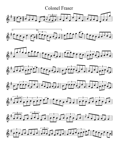 Colonel Fraser sheet music preview