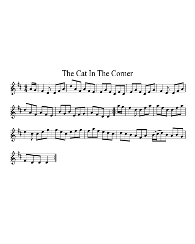 The Cat In The Corner sheet music preview