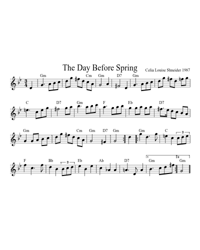 The Day Before Spring (Waltz Day Before Spring) preview