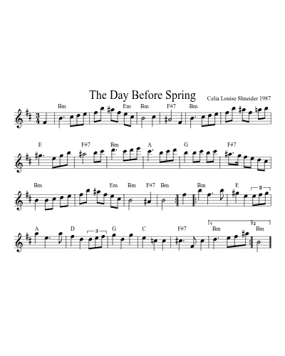 The Day Before Spring (Waltz Day Before Spring) (#64392) preview