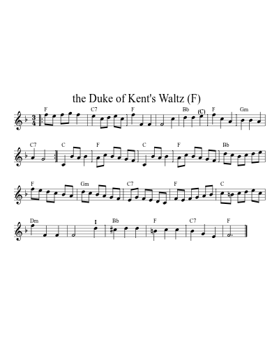 the Duke of Kent's Waltz   (F) (Waltz Dukeofkents) sheet music preview