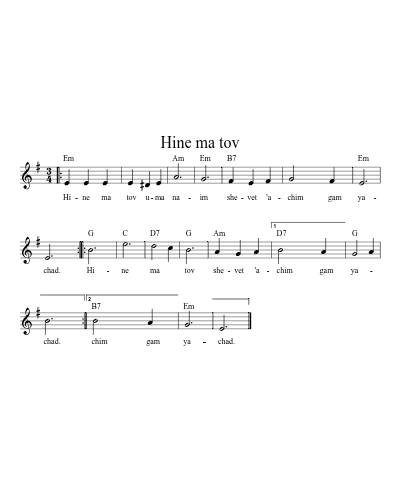 Hine ma tov (Waltz Hinematov2) (#64464)