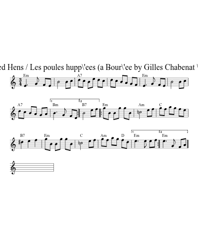 The Crested Hens / Les poules hupp\'ees  (a Bour\'ee by Gilles Chabenat \2511983)