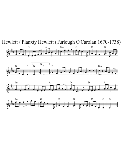 Hewlett / Planxty Hewlett  (Turlough O'Carolan 1670-1738)