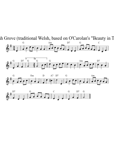 The Ash Grove  (traditional Welsh, based on O'Carolan's "Beauty in Tears")