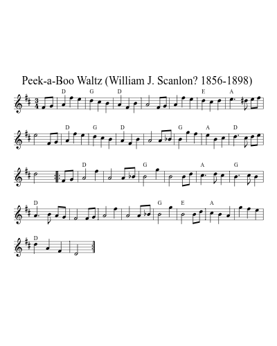 Peek-a-Boo Waltz  (William J. Scanlon? 1856-1898)