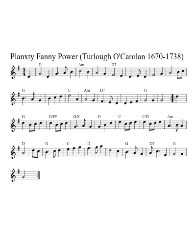 Planxty Fanny Power  (Turlough O'Carolan 1670-1738) preview