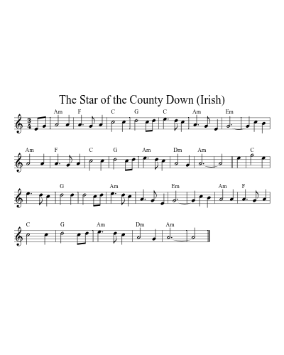 The Star of the County Down (Irish) sheet music preview