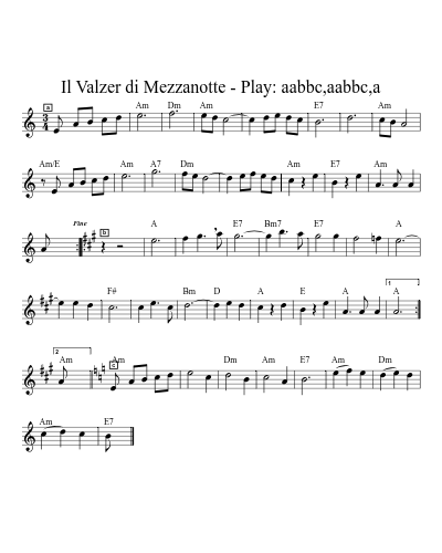 Il Valzer di Mezzanotte - Play: aabbc,aabbc,a