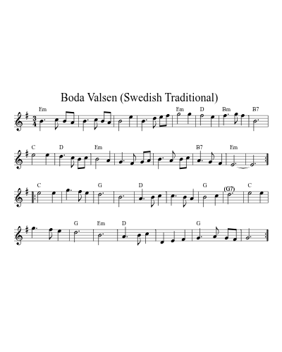 Boda Valsen  (Swedish Traditional)