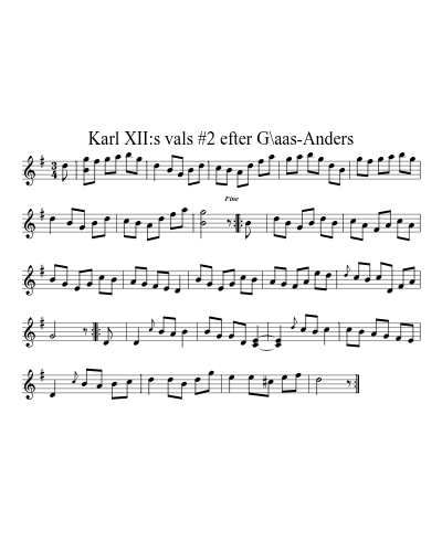 Karl XII:s vals #2 efter G\aas-Anders (Version 4) sheet music preview
