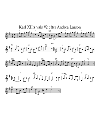 Karl XII:s vals #2 efter Andrea Larson (Version 5)