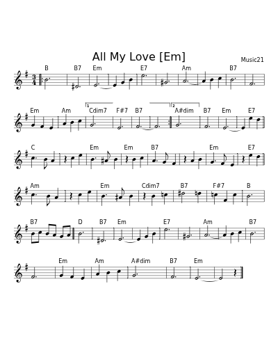 All My Love [Em] (Waltz Mazoishloall Bb)