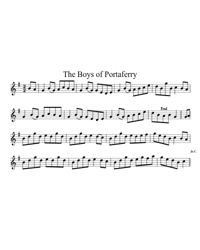 The Boys of Portaferry sheet music preview
