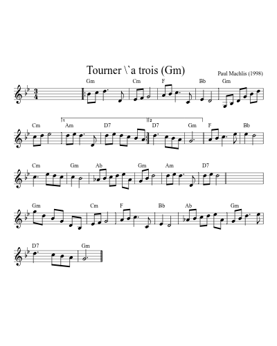 Tourner \`a trois  [Bm] (Version 4)