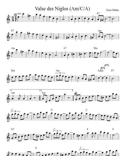 Valse des Niglos (Am/C/A) (Version 2) preview