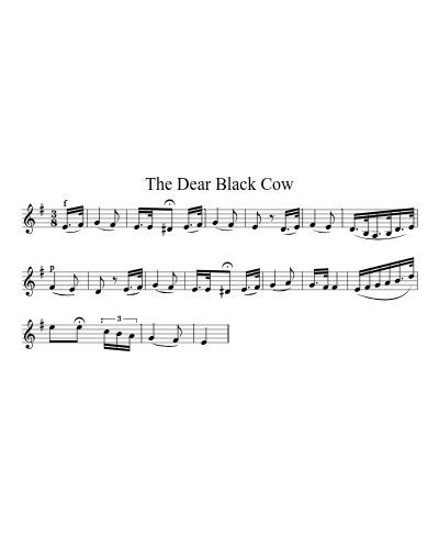 The Dear Black Cow sheet music preview